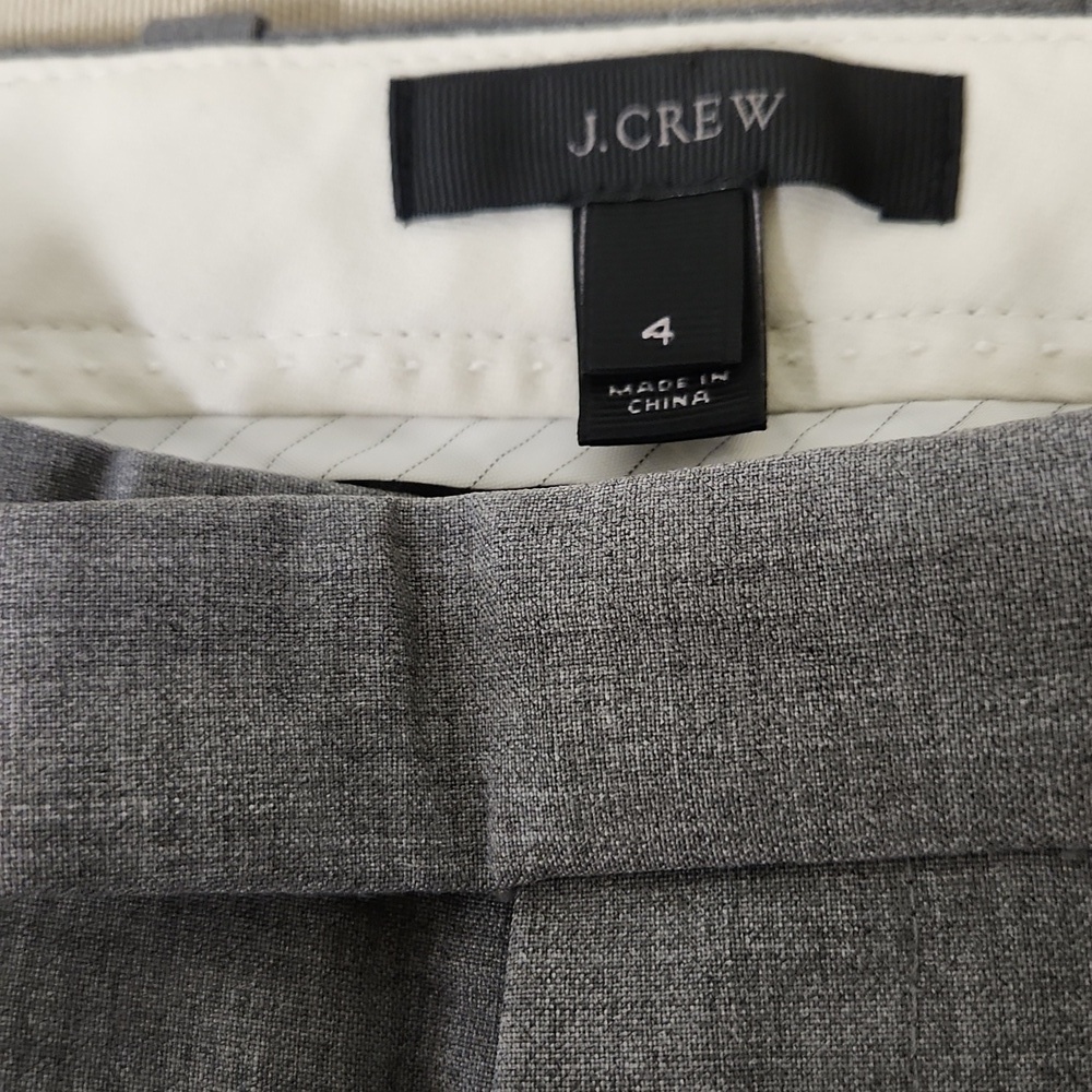 J. Crew Classic Gray Wool Trousers Sz 4 - Picture 3 of 7